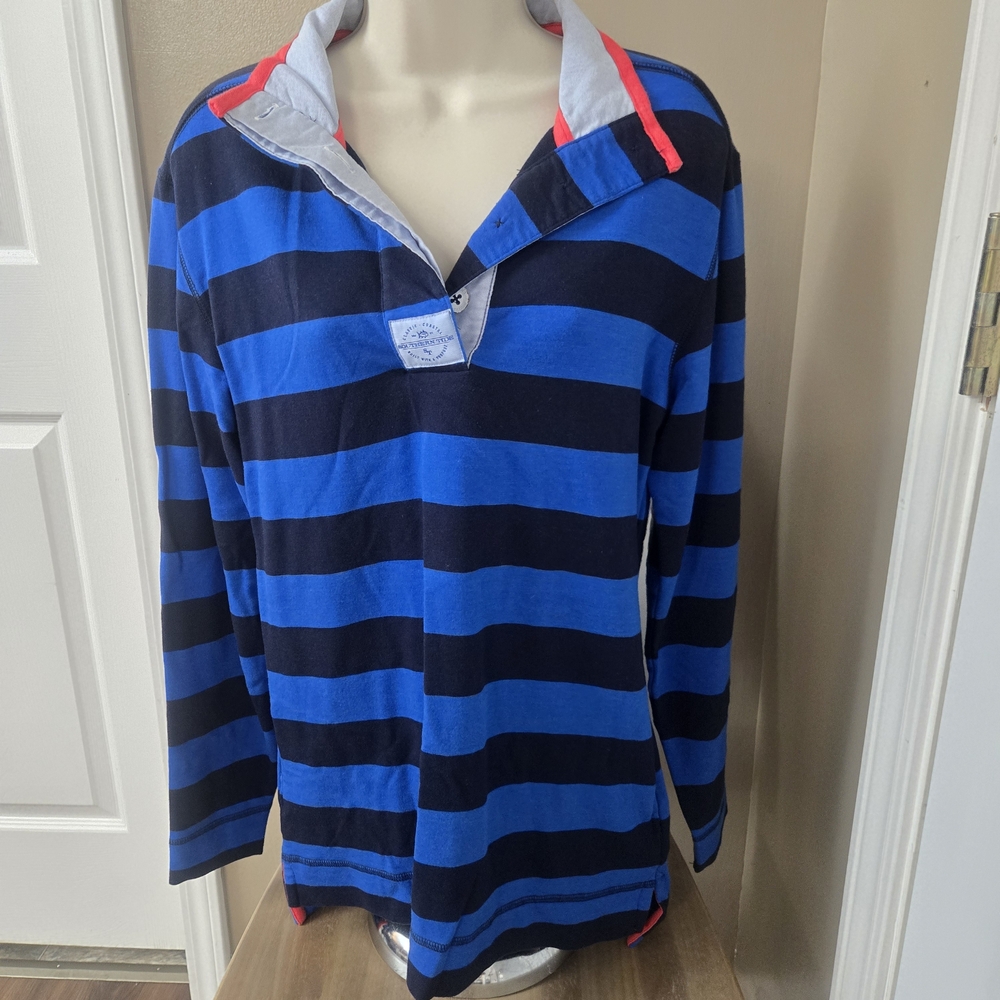 Blue and Black Striped Kids Shirt
